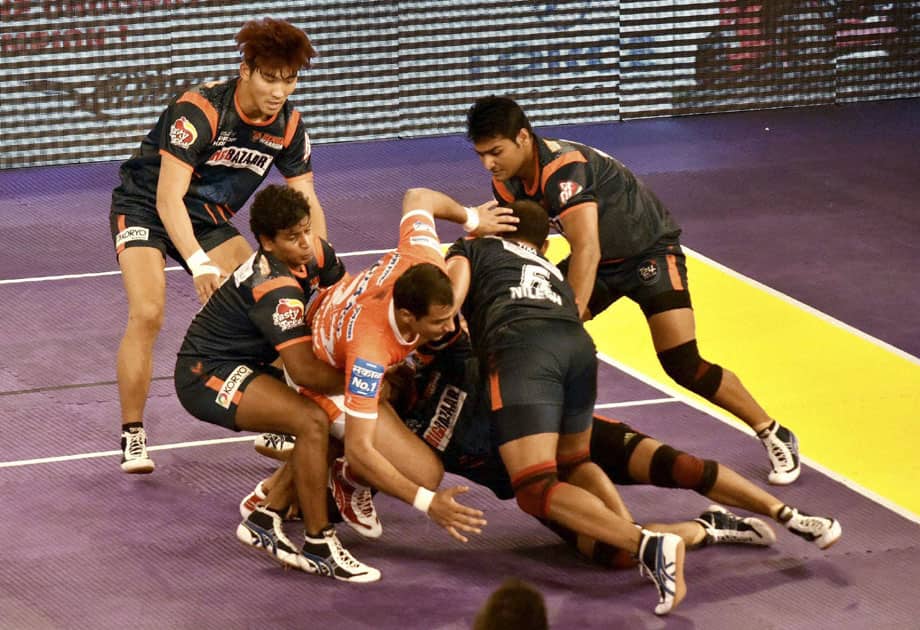 Players in action during the Pro Kabaddi league