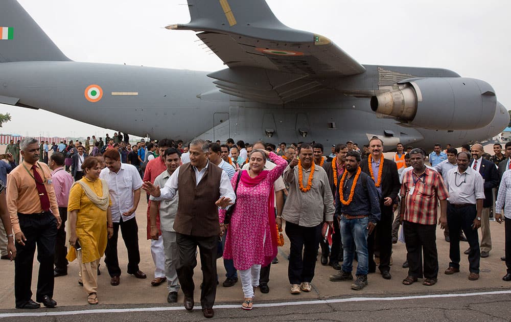 Indians evacuated from South Sudan arrive at Palam airport