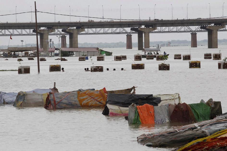 Lower area submerged in flood water