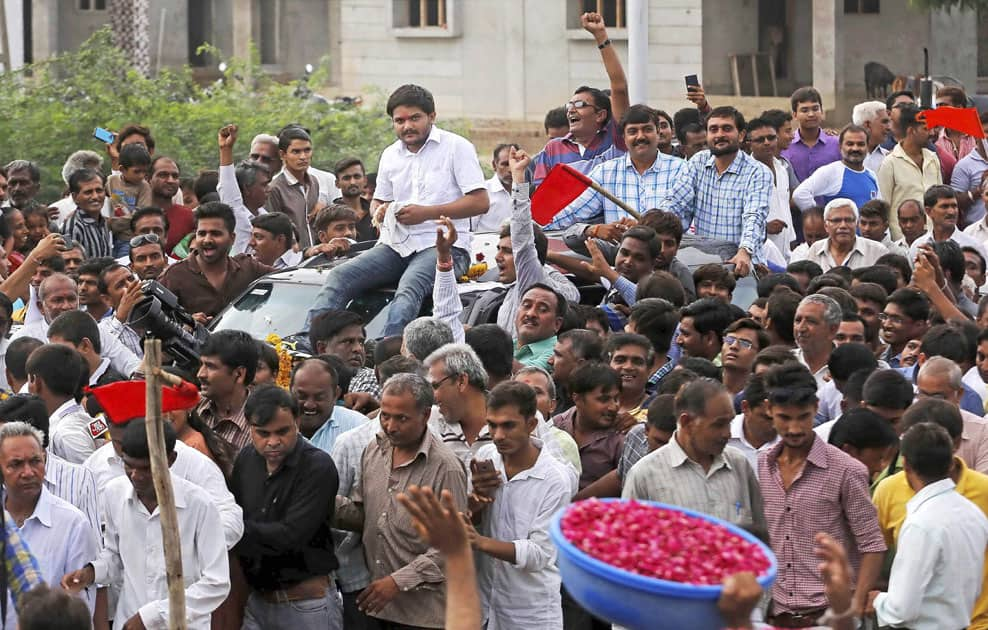 Hardik Patel at his home town Viramgam