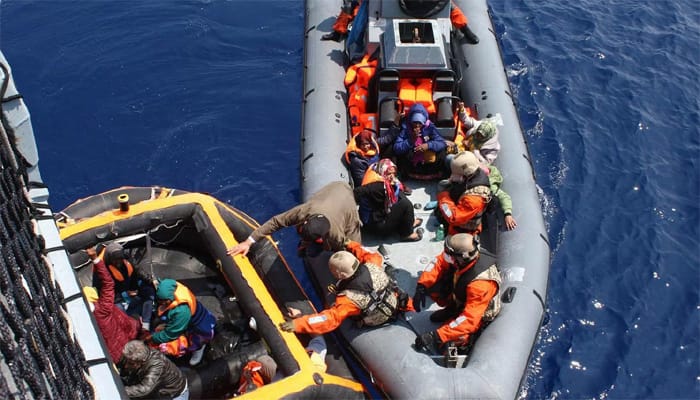 Rescuers save 366 migrants from boats in Mediterranean, 20 reported dead