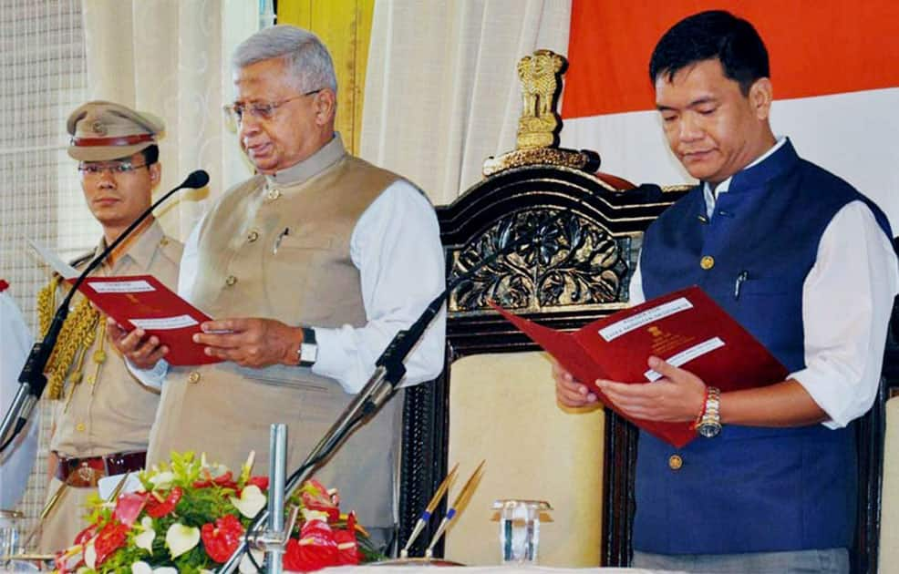 Prema Khandu takes oath as Arunachal CM