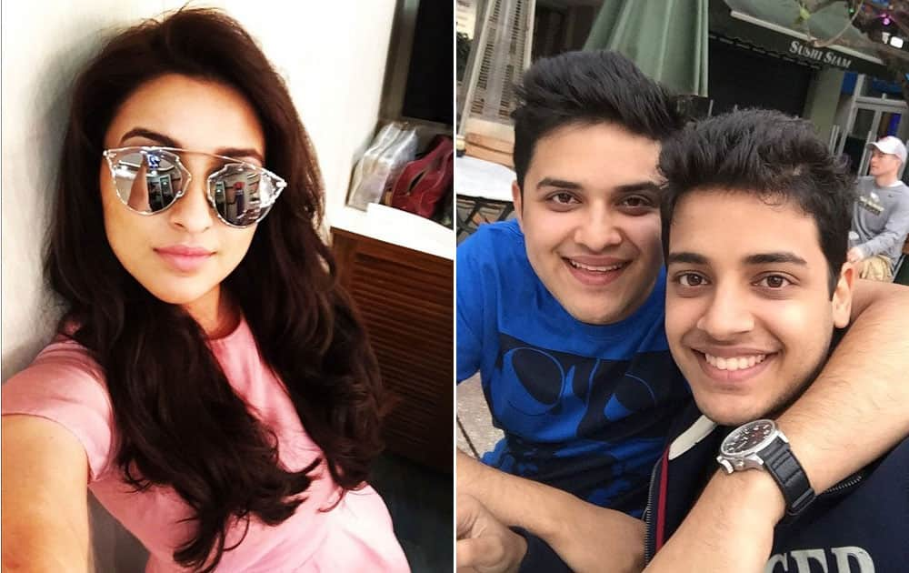 Parineeti Chopra with her brothers Shivang,Saraj Chopra