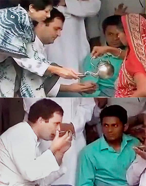 Rahul Gandhi meeting family members of Dalit victims