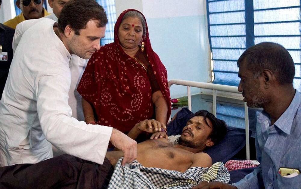 Rahul meets Dalit victims
