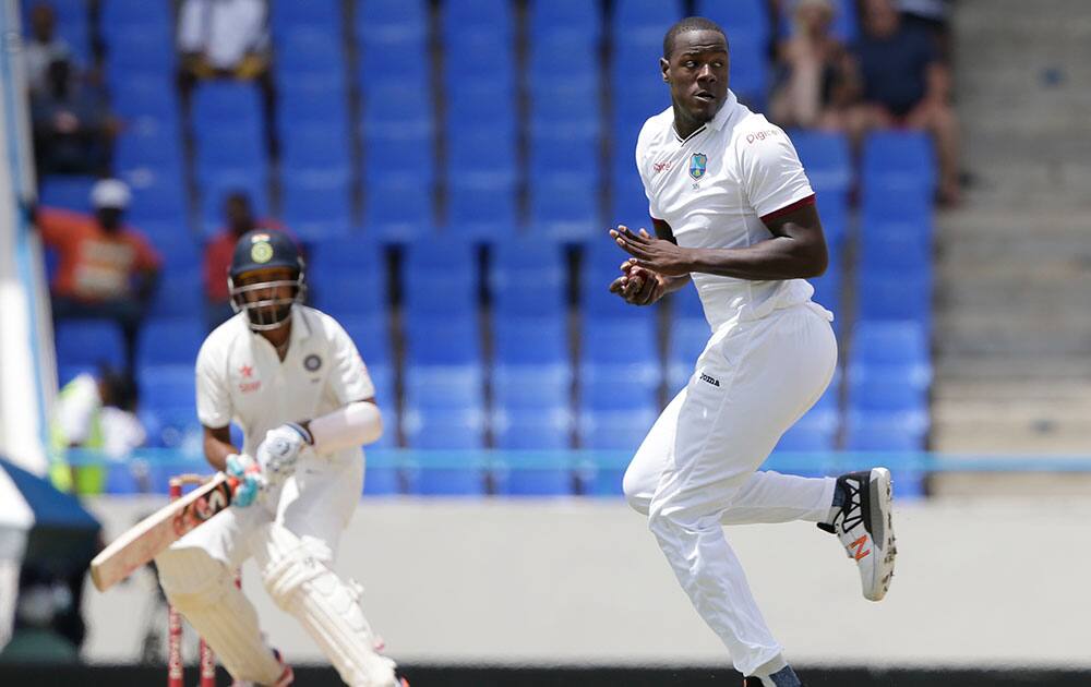 West Indies' bowler Carlos Brathwaite