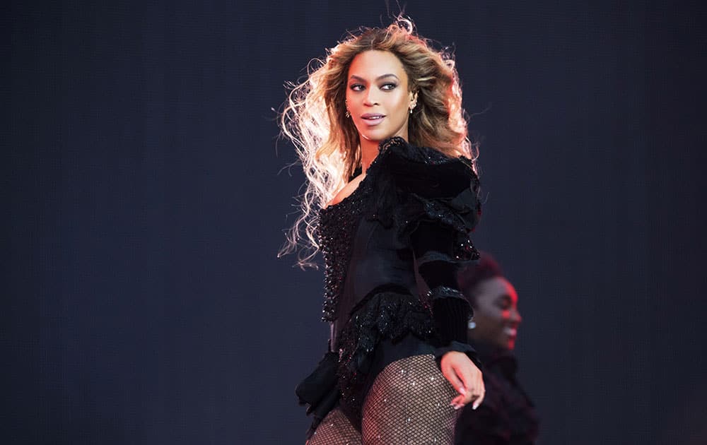 Beyonce performs during the Formation World Tour at Stade de France, in Paris.