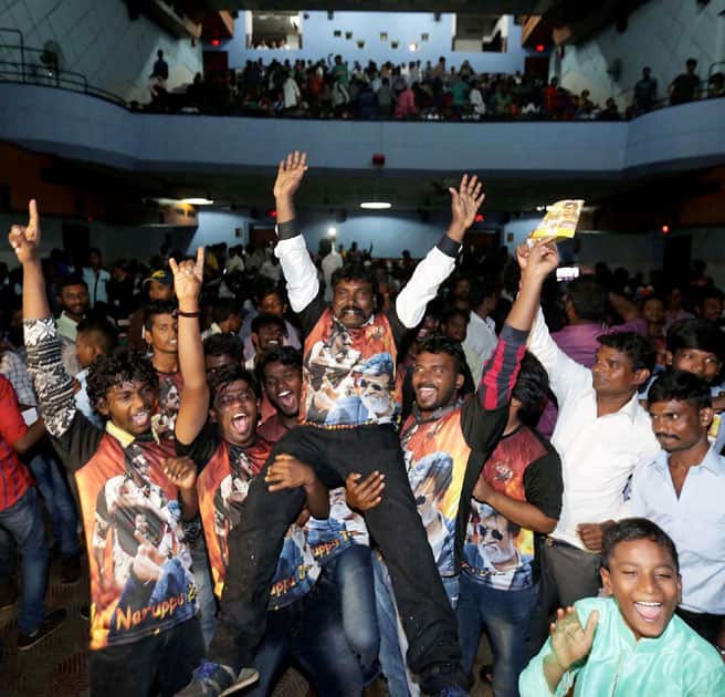 Film Actor Rajinikanth's fans celebrate