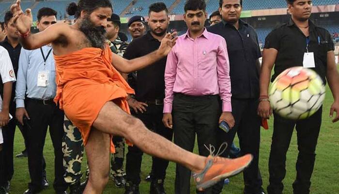 Bollywood actors vs MPs charity match: Baba Ramdev steals the show - See Pics