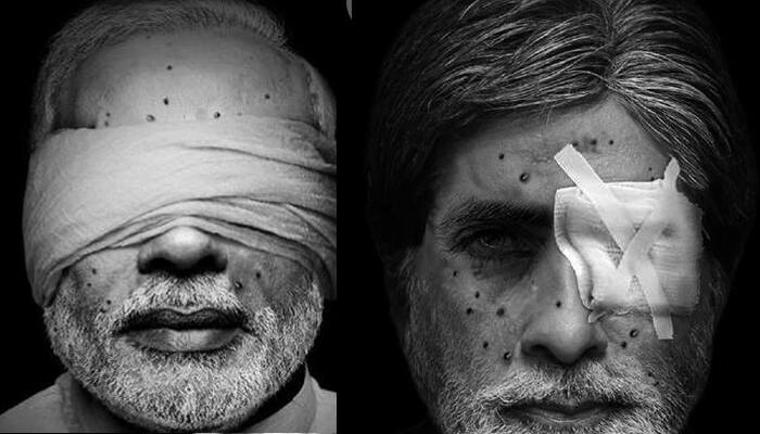 Pak group uses ‘pellet-hit’ images of PM Modi, Amitabh Bachchan for Kashmir issue