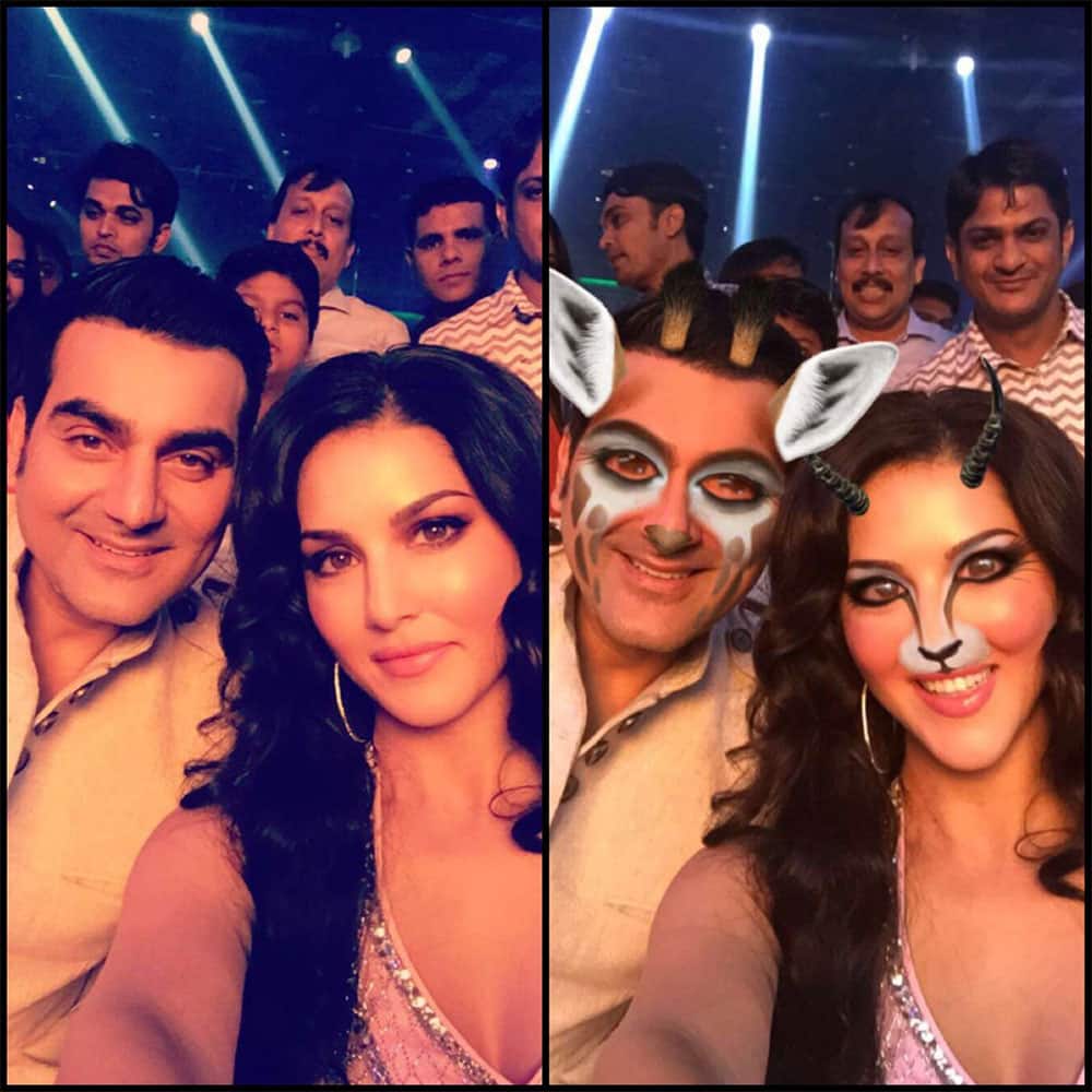 Before the shot and after hahaha @arbaazSkhan we are a bunch of animals!! Lol - Twitter@SunnyLeone Before the shot and after hahaha @arbaazSkhan we are a bunch of animals!! Lol - Twitter@SunnyLeone