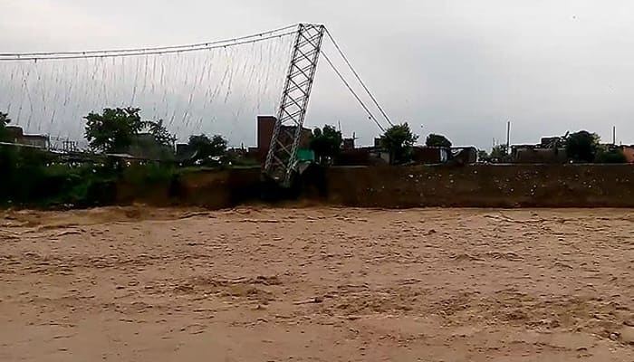 Bridge collapses in Nepal due to flooding – watch dramatic video