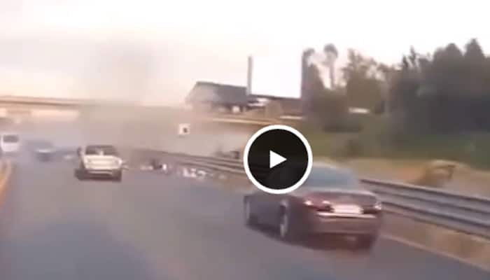 VIRAL VIDEO: Horrific car accident, woman flung 15 meters into air