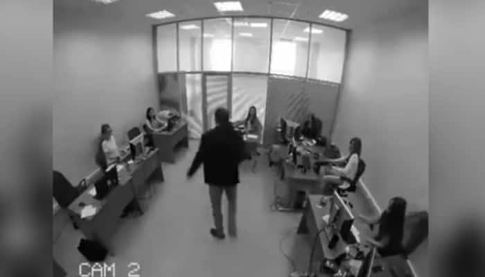 VIRAL VIDEO: Shocking! Elated over winning lottery jackpot, man storms boss&#039;s office, urinates on him