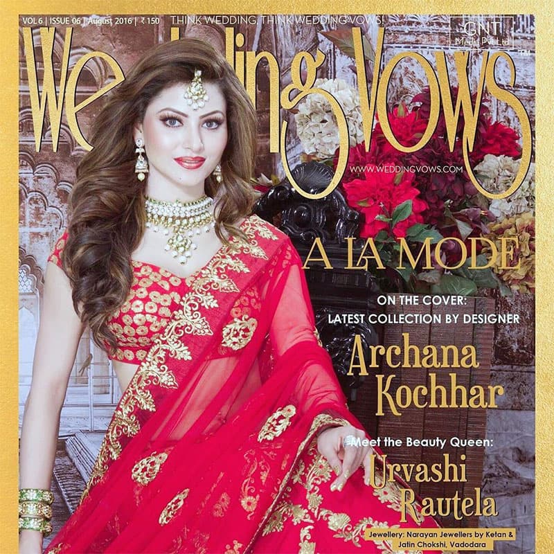 Urvashi Rautela :- #WeddingVows Cover Star Urvashi Rautela turns into a #RoyalIndianPrincess #CrownPrincess  #AugustIssue #Nowonstands