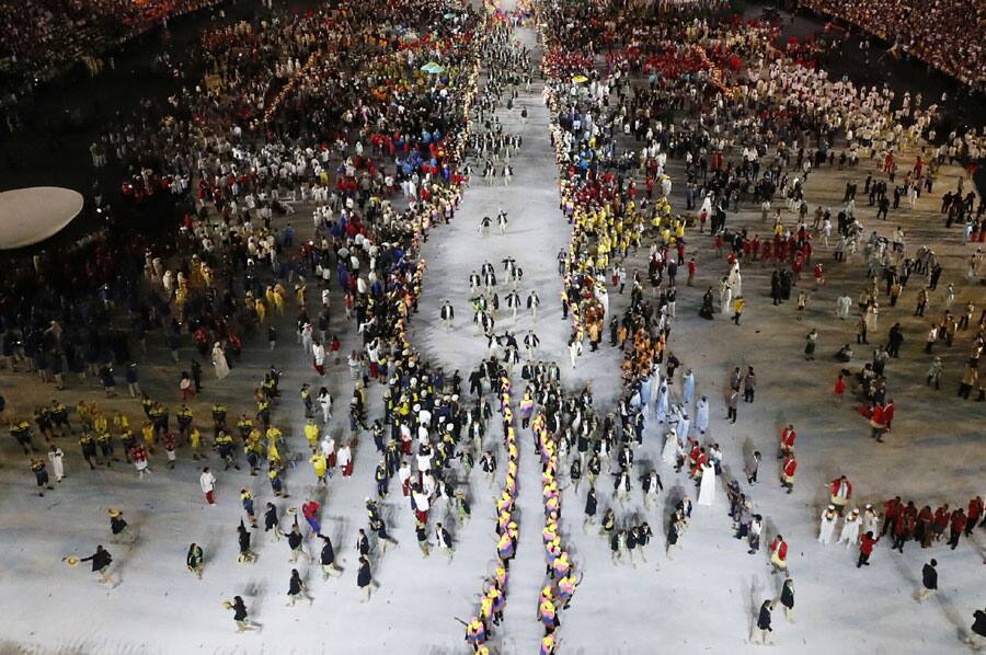 Brazil athletes are introduced