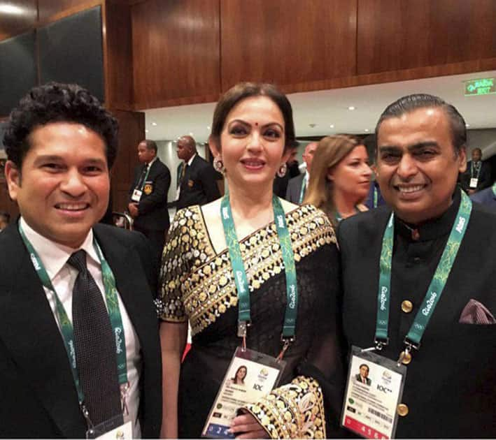 Cricketer Sachin Tendulkar in Olympics in Rio de Janeiro