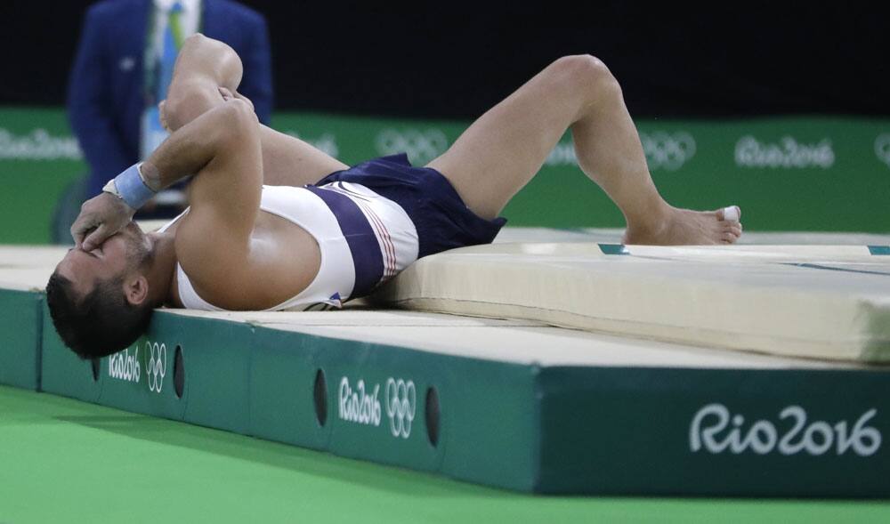 France's Samir Ait Said holds his leg