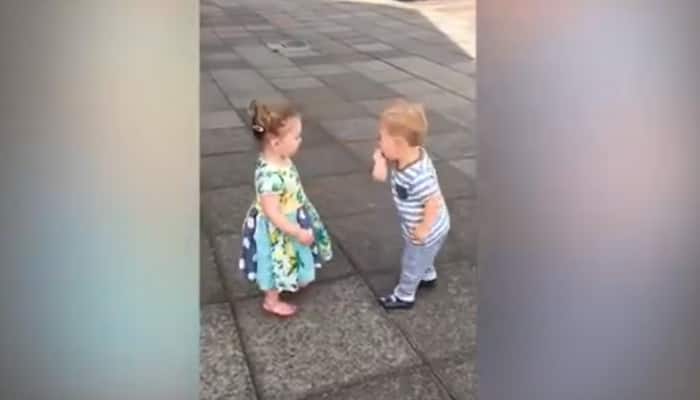 Viral Video: Sooooo Adorable! Young boy and girl laugh hysterically after sharing a kiss - MUST WATCH