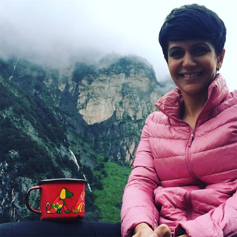 mandira bedi :- Play Misty for me.. #Manali #mountainselfie #cupthattravels