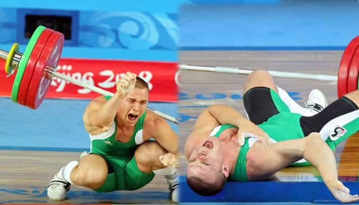 HORRIFIC VIDEO: OUCH! Weightlifter drops MASSIVE 148kgs, dislocates elbow!