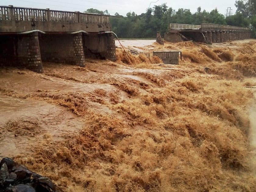 Chaunch Khad- Indora-Kandrori bridge washed away