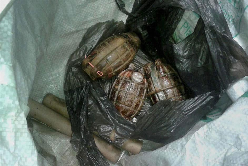 IED explosive and hand grenades