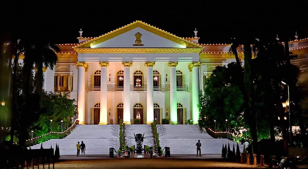 Illuminated Tri-colour at Governor's house