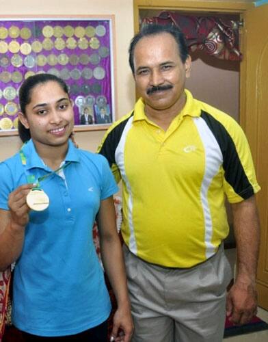 Karmakar’s father is a weightlifting coach