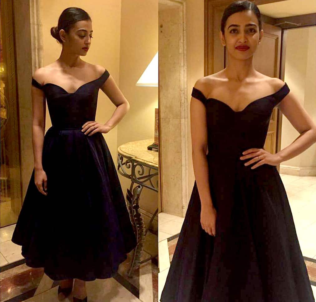 radhika apte :- Minimal best. in @officialswapnilshinde and @zaraindiaofficial heels in Melbourne styled by @shreejarajgopal