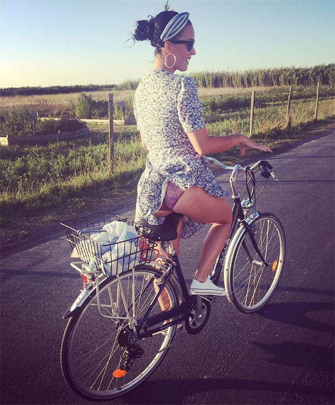 katy perry :- I know it's a little cheeky, butt... Cycling in The ile de re, France