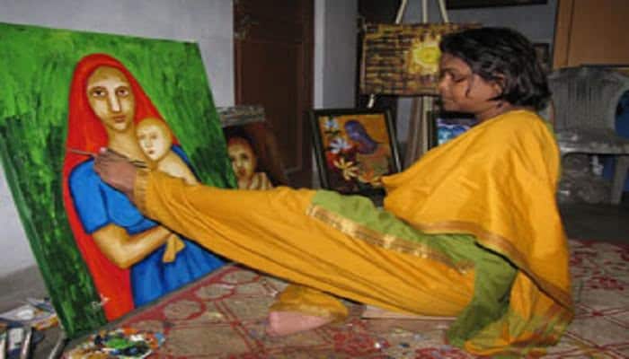 Meet Sheela Sharma: An artist who paints with her toes and mouth!