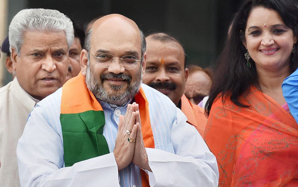 Amit Shah with party general secretary Ram Lal