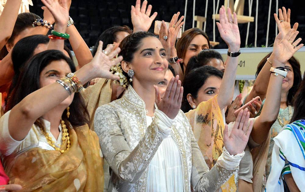 Bollywood Actor Sonam Kapoor during unveiling by IMC Ladies wing the Women Entrepreneur Exhibition