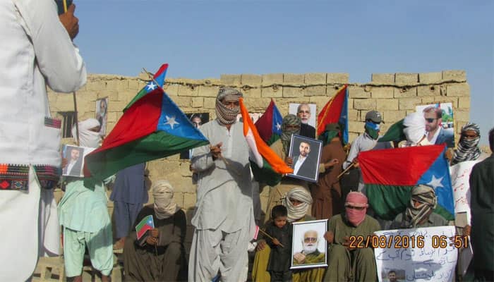 PM Modi&#039;s photos, Indian flags spotted as massive protests continue in Balochistan