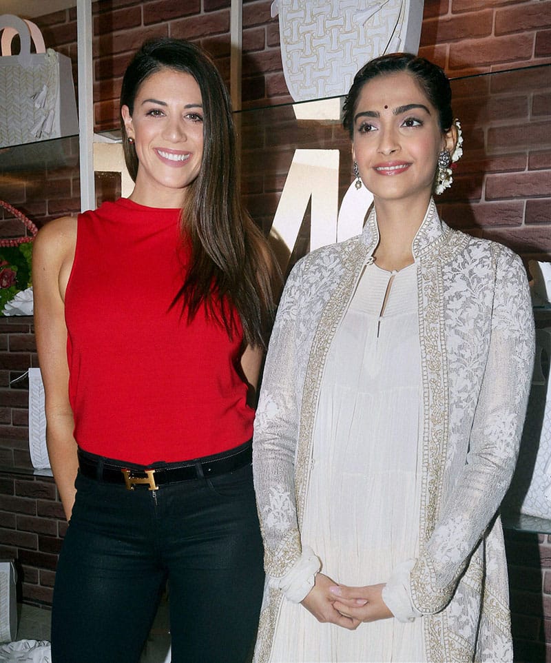 Sonam Kapoor and Australian swimmer Stephanie Rice at the Women Entrepreneurs’ Exhibition in Mumbai