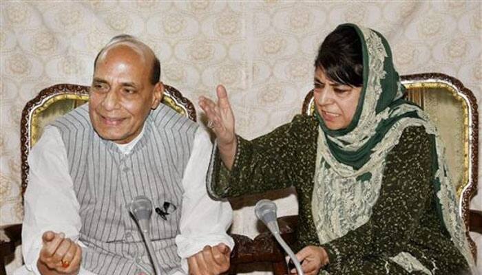 Angry Mehbooba ends press meet with Rajnath abruptly