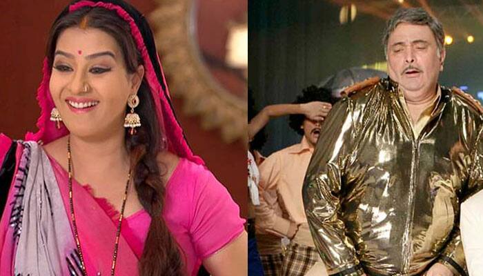 &#039;Bhabiji&#039; fame Shilpa Shinde turns into &#039;golden&#039; item girl; dances with Rishi Kapoor! PICS inside