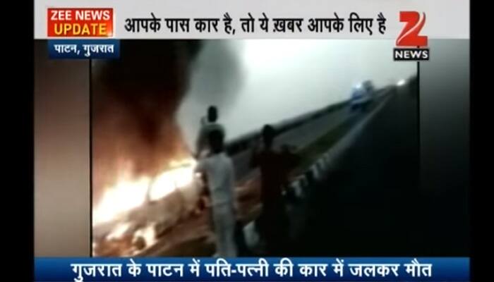 &#039;Couple burnt alive inside car&#039; - MUST WATCH video for people who use CNG kit and central locking system