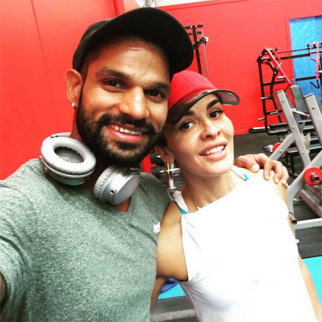 Enjoyed doing gym session with my wife!!- Shikhar Dhawan Enjoyed doing gym session with my wife!!- Shikhar Dhawan