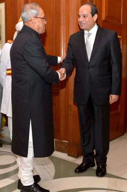Egyptian President meet President Pranab Mukherjee