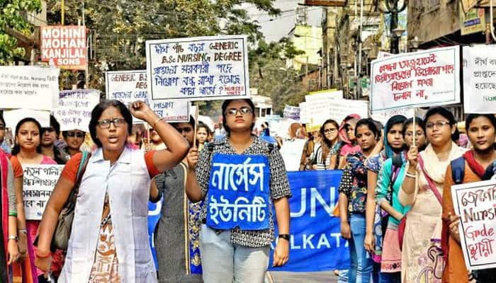 Nationwide nurses&#039; strike enters second day, situation critical, 2 protesters held in Delhi