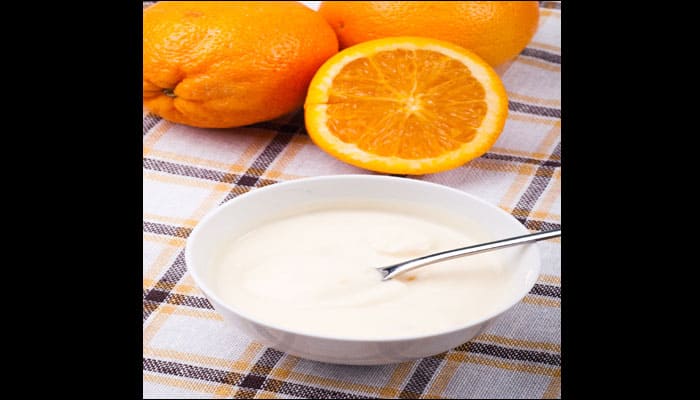 Orange and yogurt face mask