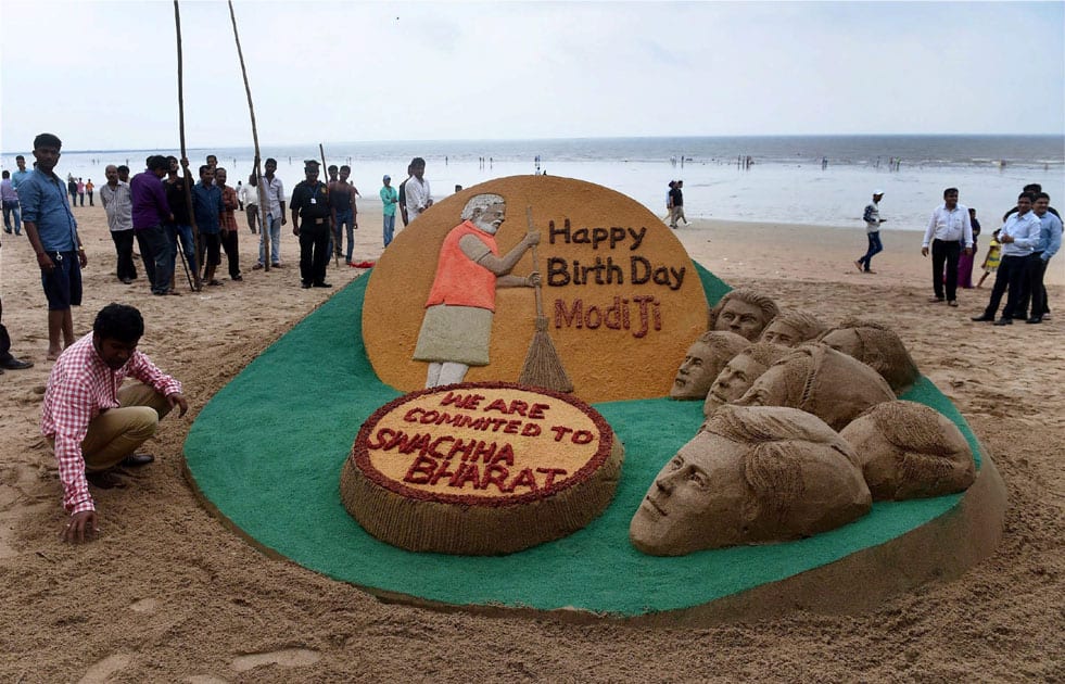 Sand art to wish PM Modi on his birthday