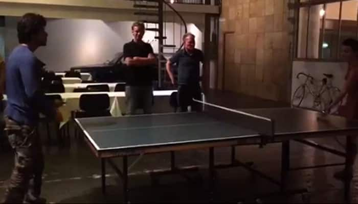 Shah Rukh Khan indulges in a Table Tennis match on sets of &#039;The Ring&#039;! Check out how he performed