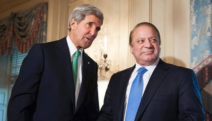 Nawaz Sharif meets Kerry; seeks US role in Kashmir dispute