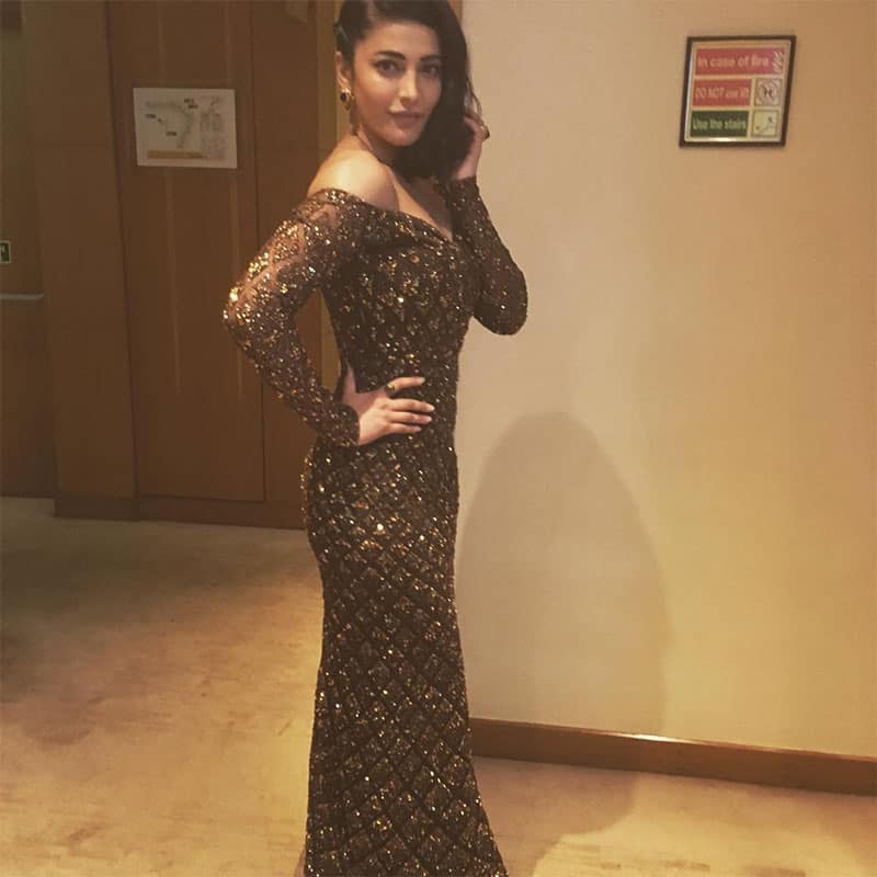 shruti haasan :- For the audio launch of premam in this gorgeous @monishajaising gown