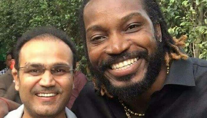 GENIUS! On six machine Chris Gayle&#039;s birthday, Virender Sehwag kills it yet again