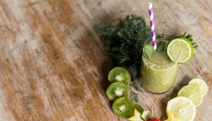 Kiwi, cucumber, strawberry drink