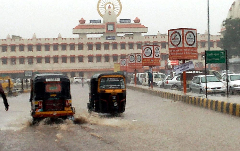 Water logging at the railway station during heavy rains in Varanasi